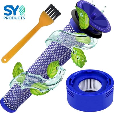 HEPA Filter Set voor Stofzuiger - Geschikt voor Dyson Steelstofzuiger V7 en V8 Series -DC58, DC59, DC61, DC62, DC74- Wasbaar