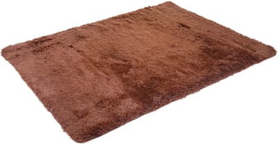 Tapijt MCW-F69, shaggy loper hoogpolig langpolig, stof/textiel pluizig zacht 200x140cm ~ donkerbruin