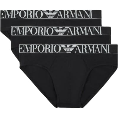 Emporio Armani Logo Geborduurd Middelhoge Slip Heren ondergoed Zwart 111734-4F726-73320 L gray