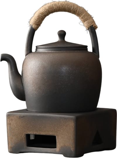 House of Husk® Keramieke Theepot met Theelicht Houder - Waxinelichthouder- Warmhouder - Bruin