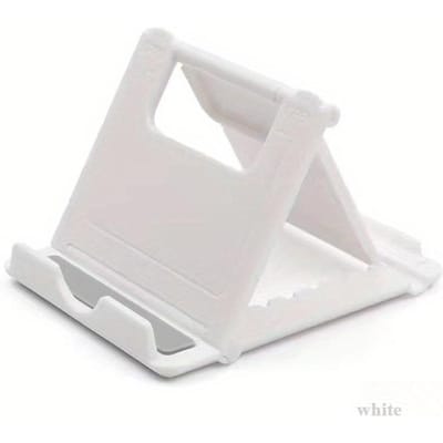 Support pliable et pratique pour le streaming en direct, compatible avec les téléphones et les tablettes, doté d'angles réglables et d'un design carré élégant. blanc