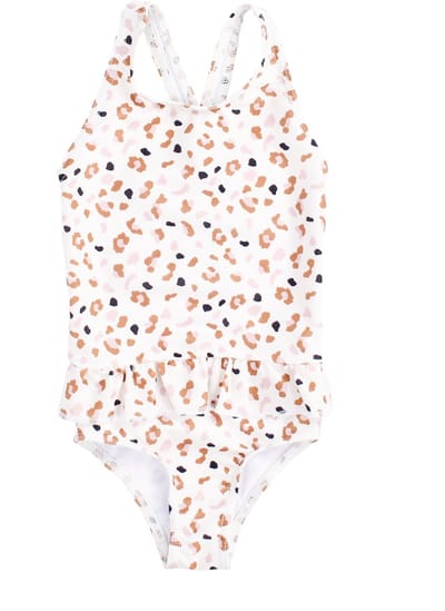 Swim Essentials | Kaki Panterprint Meisjes UV Badpak - Maat 110/116