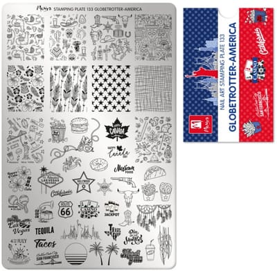 Moyra Stamping Plate 133 GLOBETROTTER AMERICA