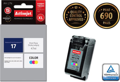 Compatibele inktcartridge Activejet AH-17N Cyaan/Magenta/Geel