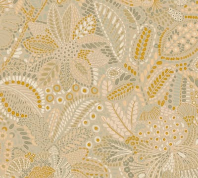 BLOEMEN EN BLADEREN BEHANG | Abstract - Meerkleurig Beige - A.S. Création Cuba II