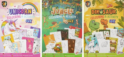 Kleur- en activiteitenboeken 3pcs - Vakantieboek voor Kinderen - Unicorn, jungle en dino activiteitenboek - Zoek de Verschillen - Kleurplaten - Doeboek - Opdrachtenboekje - Geschikt voor kinderen vanaf 3+ jaar