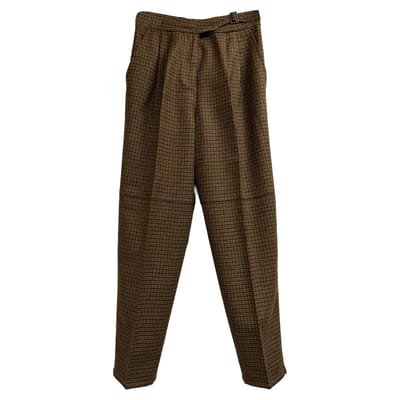 Etro geruite broek van bruine wol