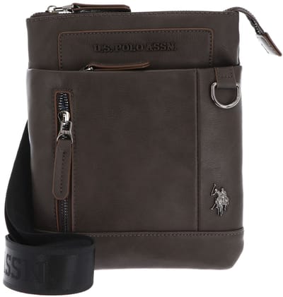 U.S. POLO ASSN. Schoudertas Cambridge Flat Crossbody Bag Dark / Taupe Donkerbruin