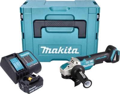 Makita DGA 520 SF1JX1 accu haakse slijper 18 V 125 mm X-LOCK Brushless + 1x oplaadbare accu 3.0 Ah + lader + Makpac