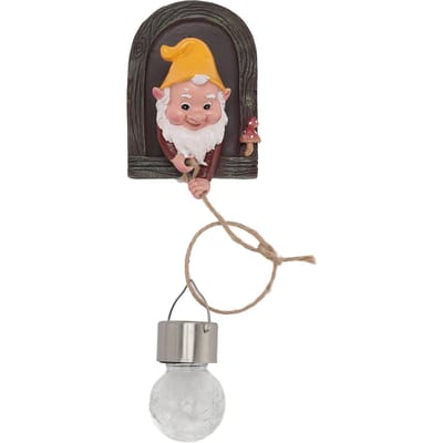 Tuinkabouterbeeld met Zonnelicht Boomknuffelaar Tuinbeeldje Decoratie voor Buitenplaats Patio black