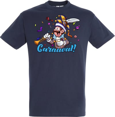 T-shirt Carnavalluh | Carnaval | Carnavalskleding Dames Heren | Navy | maat XS
