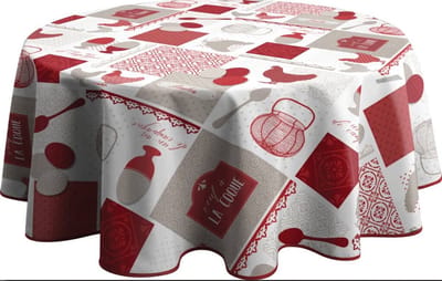 Tafelkleed anti-vlek Poules rond 160 cm Tafellaken - Decoratieve Tafel Accessoires - Woonkamer Decoratie - Bonne et Plus®