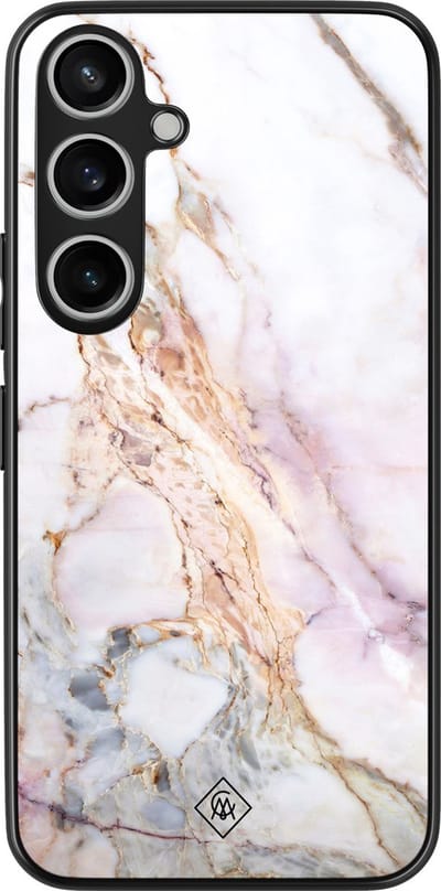 Casimoda® hoesje - Geschikt voor Samsung Galaxy A55 - Parelmoer Marmer - Zwart TPU Backcover - Marmer - Multi