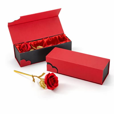 Gouden roos Rood in luxe geschenkverpakking | Bloemen |Verjaardagscadeau| Moederdag | Liefde | Rood | Kerstmis | Valentijnscadeau | Inclusief Giftbox