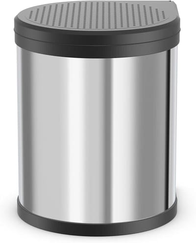 Compacte Afvalemmer Inbouw 15 Liter - Roestvrij Staal voor Keuken en Badkamer