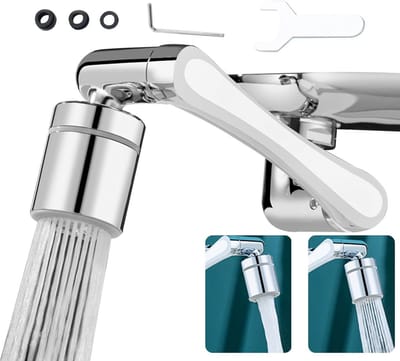 Dailygoods - Verlenging voor waterkraan, verlengkraan, universeel voor kranen M20/M22/M24, 2 instelbare modi, 1440° draaibare kraan