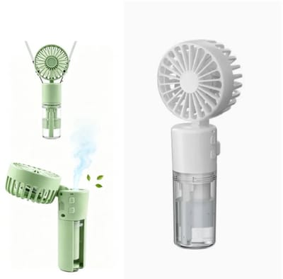 Handventilator met waterkoeling, draagbare miniventilator, zakventilator met vier snelheden, opvouwbare USB-ventilator, wit.