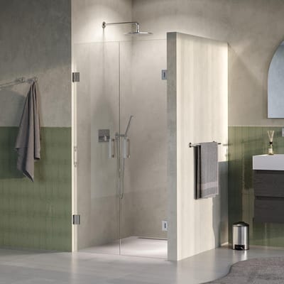 Brauer Void - Pendeldeuren - Helder Glas - 100 x 200 cm - incl. Glascoating - PVD RVS-Kleurig Geborsteld