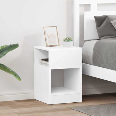 vidaXL - Bijzettafel - 2 - st - Wit - 30,5 - x - 30 - x - 45 - cm - Bewerkt - hout