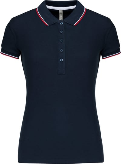 Kariban Damespolo korte mouwen K251 - Navy / Red / White - S