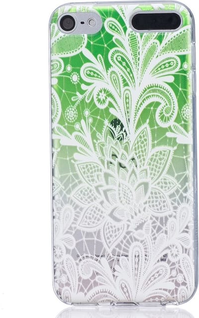 Peachy Doorzichtig sierlijke wit kant stof geschikt voor iPod Touch 5 6 7 hoesje silicone case cover TPU
