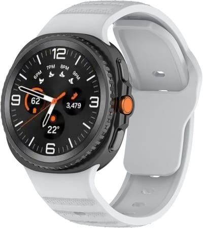 Siliconen bandje - geschikt voor Samsung Galaxy Watch 8 (40mm) / Galaxy Watch 8 (44mm) / Galaxy Watch 8 Classic - stipjes met druksluiting - grijs