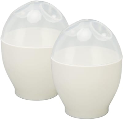 Dailygoods- Eierkoker Magnetron - Set van 2 Eierkookbekers - Duurzaam ABS - Eieren Koken - Voedingskwaliteit - Gemakkelijk Schoon te Maken - Eierkookbeker