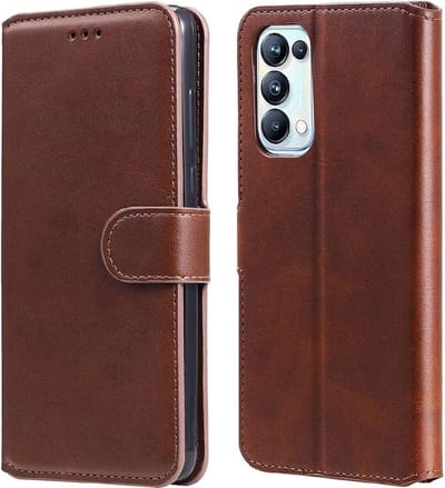 LuxeBass Boekhoesje geschikt voor OnePlus 9 Pro - Bruin - telefoonhoes - gsm hoes - telefoonhoesjes