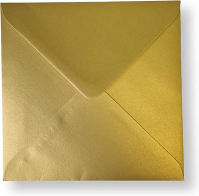 Cards & Crafts 50 Luxe metallic vierkante enveloppen - 14x14cm - Goud - 110grams - 140x140mm
