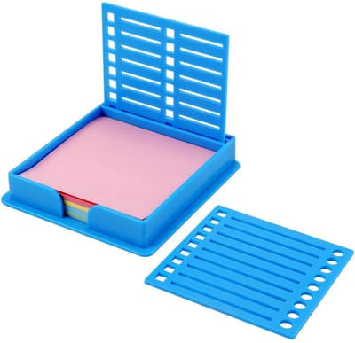 Dailygoody - Sticky Note-Sjabloon - Notitieblok met Houder - Blauw - Zelfklevend Notitieblok - Perfect voor Kantoor en Thuis - 7,6x7,6cm