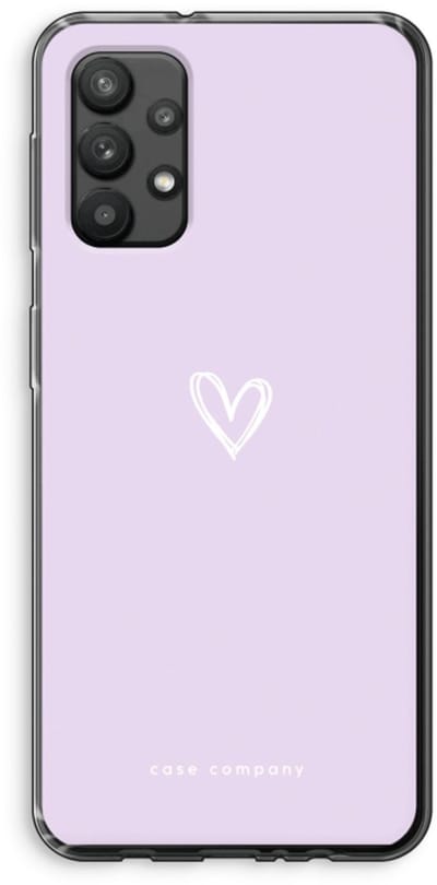 Case Company® - Hoesje geschikt voor Samsung Galaxy A32 4G hoesje - Klein hartje paars - Soft Cover Telefoonhoesje - Bescherming aan alle Kanten en Schermrand