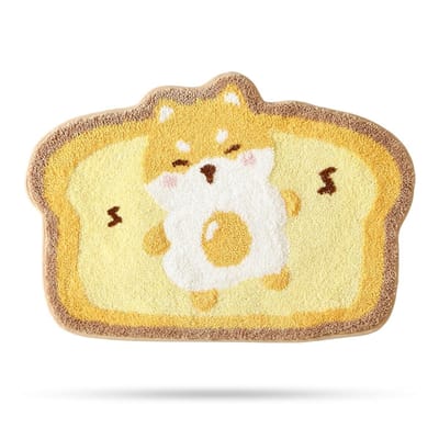 Cute Toast Microfiber Bath Mats - Soft, Absorbent, Non Slip - Machine Washable - Bathroom Floor Rugs 45x65cm