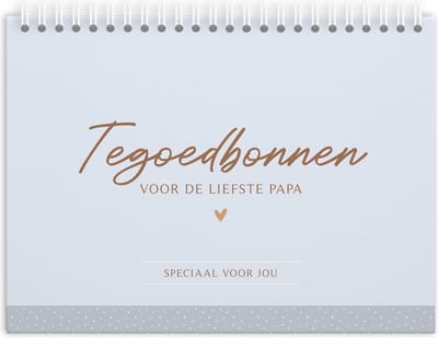 Fyllbooks - Tegoedbonnen Boekje Voor de Liefste Papa - 10 Tegoedbonnen - 3 Zelf Invullen - Invulboekje - Tegoedbon Cadeau Vader - Vaderdag - Blauw