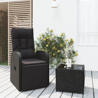 vidaXL - 2-delige - Loungeset - poly - rattan - en - staal - zwart