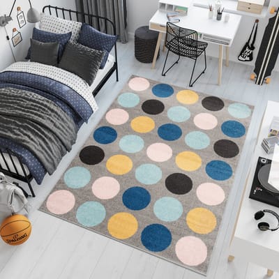 Tapiso Lazur Vloerkleed Blauw Grijs Modern Woonkamer Tapijt Maat- 80x150