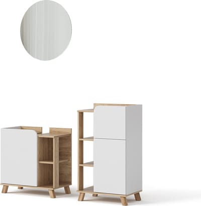 Vicco Karen Badkamermeubelset – 3 delen, met midi-element Sonoma/Wit