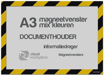 Magneetvenster A3 (mix kleuren) - Geel/Zwart