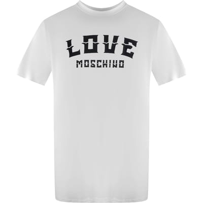 Love Moschino T-shirt Met Opvallend Logo In Wit
