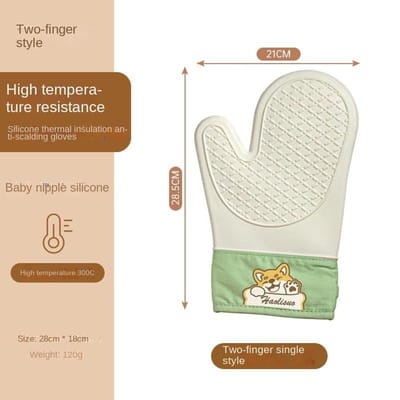 Siliconen warmte-isolatie handschoenen verdikt, antislip, hoge temperatuur ovenwanten bak- en braadkeuken handklemmen