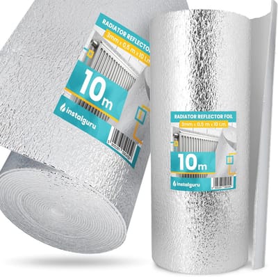 Warmtereflecterende Isolatiefolie 3 x 0,5 x 10 m - Energiebesparende Aluminiumfolie voor Radiatoren