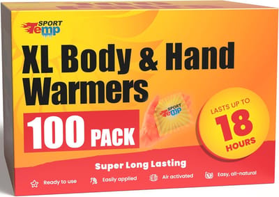 Grote Hand- en Lichaamswarmers - 100 Stuks - Tot 18 Uur Warmte - Luchtgeactiveerd en Natuurlijk