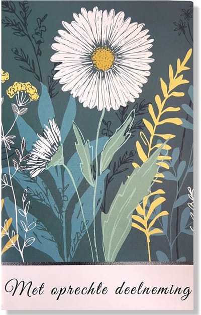 Met Oprechte Deelneming wenskaart - 12x17cm - Gevouwen kaart inclusief envelop - Rouwkaart