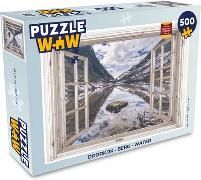 Puzzel Doorkijk - Berg - Water - Legpuzzel - Puzzel 500 stukjes