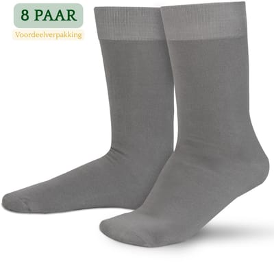 Hipperboo® 8 Paar Bamboe Sokken - Maat 35-38 - Grijs - Dames Sokken - Bamboe Kousen - Naadloos - Hypoallergeen - Zijdezacht - Vochtregulerend
