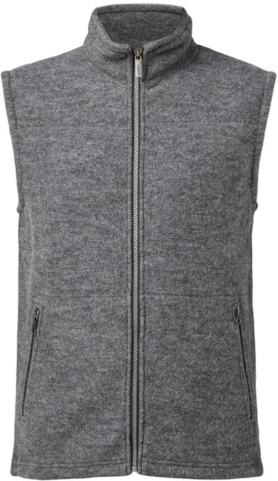 Ivanhoe mouwloos vest Dante Full Zip Grey voor heren van wol - Grijs