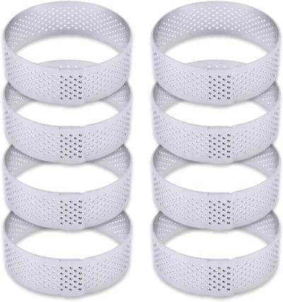 Taartvorm Set - Bakringen Mousse - Gebak Maken - Roestvrij Staal - 8 Stuks 6-10cm - Zilver