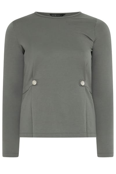 Limited Collection Grijze Top Met Knoopdetails In De Taille Size 38