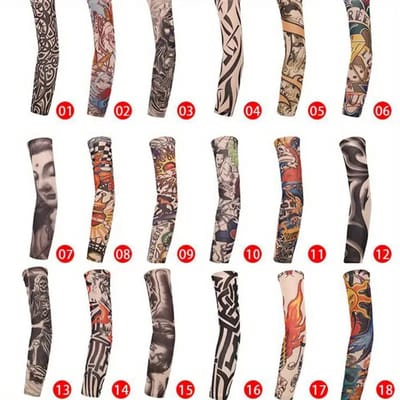 Nivard Tattoo Sleeve - Voor Volwassenen - Mouw - Tatoeage - Arm Warmer - Zonbescherming - UV Beschermend - 4 Stuks