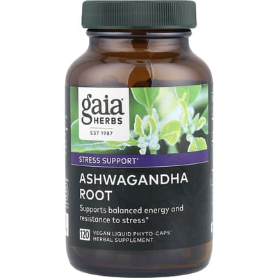 Gaia Herbs, Racine d'ashwagandha, 350 mg, 120 gélules végétales liquides