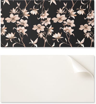 PVC-paneel met motief, eenvoudige decoratie voor de eetkamer, 100x50 cm, bloemenpatroon op de achtergrond.